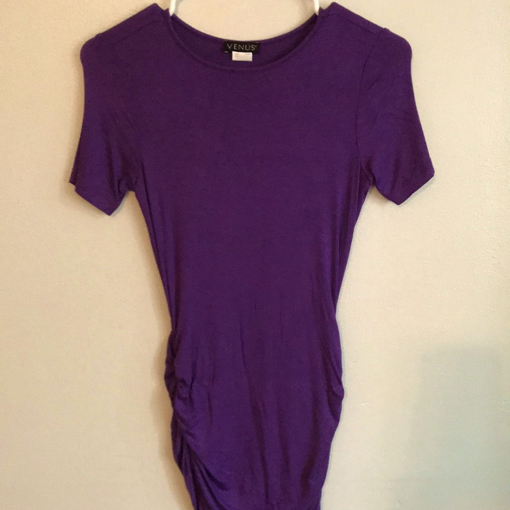 Purple t-shirt style long dress (NWOT)